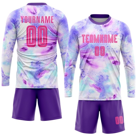 Tie Jersey Uniform Sublimation Dye Soccer Pink-Purple Custom Tie Jersey Uniform Sublimation Dye Soccer Pink-Purple Custom