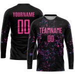Uniform Black Soccer Custom Blue Jersey Sublimation Pink-Light