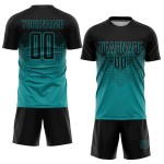 Jersey Soccer Custom Sublimation Uniform Teal Black