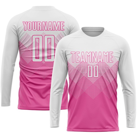 White Jersey Uniform Soccer Custom Sublimation Pink
