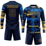 Custom Uniform Sublimation Jersey Navy Soccer Navy-Gold