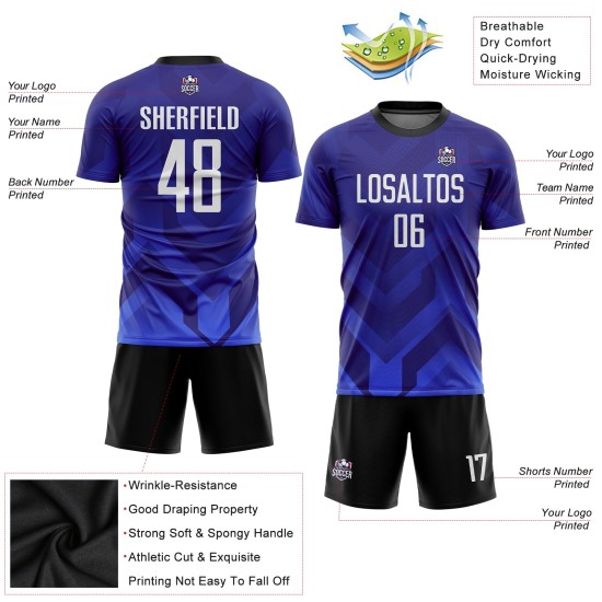 Uniform Jersey Custom Purple Sublimation Soccer White Royal-Navy Dark