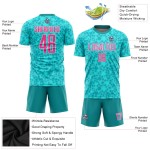 Soccer Pink-White Custom Sublimation Uniform Aqua Jersey