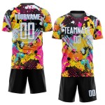 Pattern Uniform Custom Jersey Soccer White-Light Blue Graffiti Sublimation Pattern Uniform Custom Jersey Soccer White-Light Blue Graffiti Sublimation