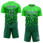 Sublimation Grass Soccer Green-White Uniform Green Custom Jersey