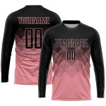 Medium Soccer Pink Custom Sublimation Black Uniform Jersey Medium Soccer Pink Custom Sublimation Black Uniform Jersey