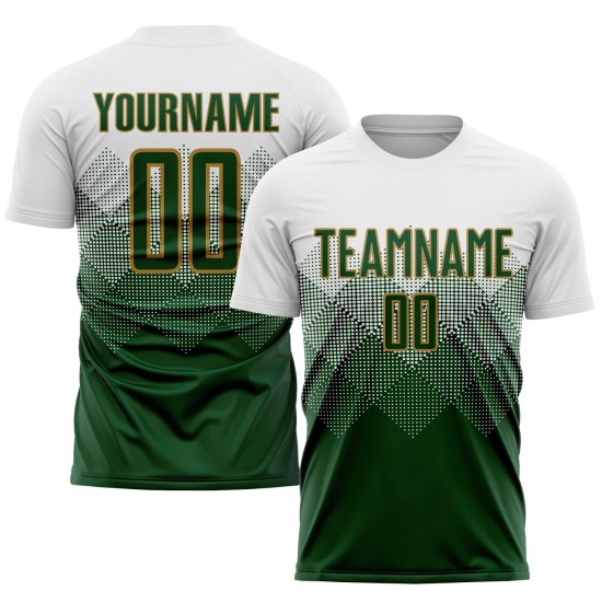 Jersey Uniform Gold Sublimation Custom Green-Old Soccer White