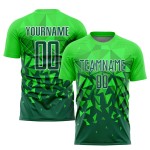 Sublimation Grass Soccer Green-White Uniform Green Custom Jersey