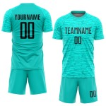 Uniform Custom Aqua Sublimation Soccer Jersey Black Uniform Custom Aqua Sublimation Soccer Jersey Black