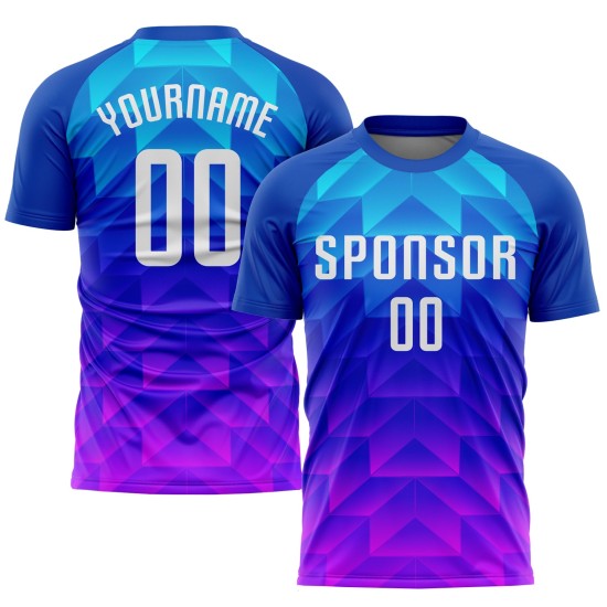 White Custom Light Uniform Pink Royal Blue-Hot Sublimation Soccer Jersey White Custom Light Uniform Pink Royal Blue-Hot Sublimation Soccer Jersey