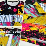 Pattern Uniform Custom Jersey Soccer White-Light Blue Graffiti Sublimation Pattern Uniform Custom Jersey Soccer White-Light Blue Graffiti Sublimation