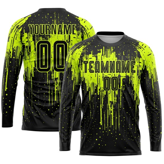 Green Jersey Uniform Neon Sublimation Soccer Custom Black