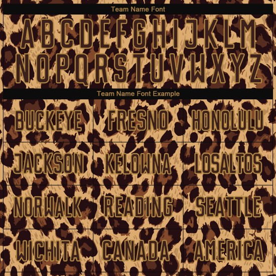 Brown Leopard Soccer Brown-Old Uniform Jersey Gold Custom Sublimation