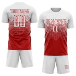 Red Sublimation White Soccer Uniform Jersey Custom Red Sublimation White Soccer Uniform Jersey Custom