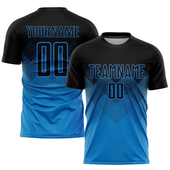 Jersey Uniform Blue Black Sublimation Soccer Custom Jersey Uniform Blue Black Sublimation Soccer Custom