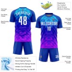 White Custom Light Uniform Pink Royal Blue-Hot Sublimation Soccer Jersey White Custom Light Uniform Pink Royal Blue-Hot Sublimation Soccer Jersey