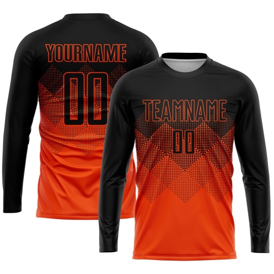 Shape Orange Gradient Black Uniform Soccer Square Sublimation Jersey Custom Shape Orange Gradient Black Uniform Soccer Square Sublimation Jersey Custom