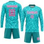 Soccer Pink-White Custom Sublimation Uniform Aqua Jersey