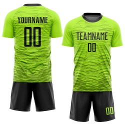 Uniform Green Custom Jersey Neon Black Soccer Sublimation