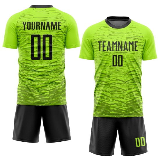 Uniform Green Custom Jersey Neon Black Soccer Sublimation