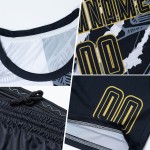 Pattern Scratch Black-Old Gold Uniform Custom Jersey Soccer Sublimation Graffiti Pattern Scratch Black-Old Gold Uniform Custom Jersey Soccer Sublimation Graffiti