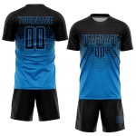 Jersey Uniform Blue Black Sublimation Soccer Custom Jersey Uniform Blue Black Sublimation Soccer Custom