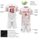 Sublimation White Soccer Custom Uniform Jersey Red