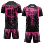 Custom Black Sublimation Jersey Uniform Soccer Pink