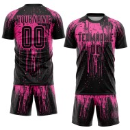 Custom Black Sublimation Jersey Uniform Soccer Pink