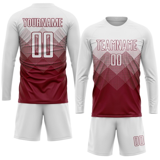 White Jersey Crimson Soccer Uniform Sublimation Custom White Jersey Crimson Soccer Uniform Sublimation Custom