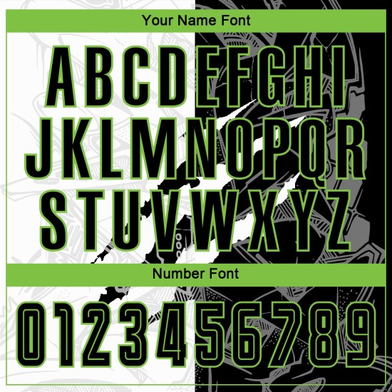 Custom Green Jersey Soccer Graffiti Pattern Black-Neon Sublimation Uniform Scratch