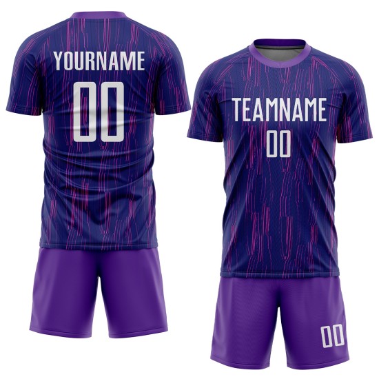 Jersey Sublimation Uniform Purple Custom Soccer White